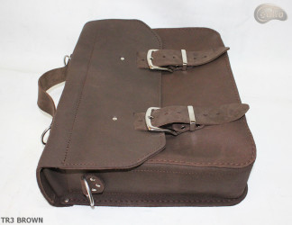Borsa a tracolla in pelle TR3 BROWN