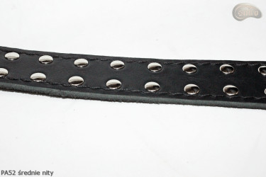 PA52 leather belt with flat decorative rivets