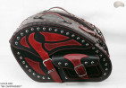 LEATHER SADDLEBAGS S261 RED *TO ORDER*