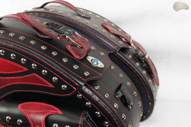 LEATHER SADDLEBAGS S261 RED *TO ORDER*