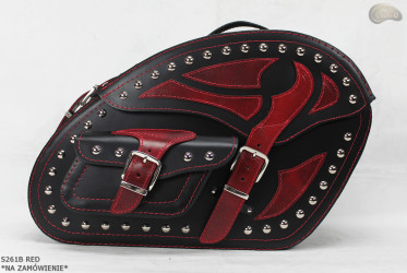 LEATHER SADDLEBAGS S261 RED *TO ORDER*