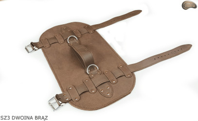 Bretelle SZ3 in pelle scamosciata marrone / cintura per coperta, materassino, sacco a pelo, giacca, bicicletta/motocicletta