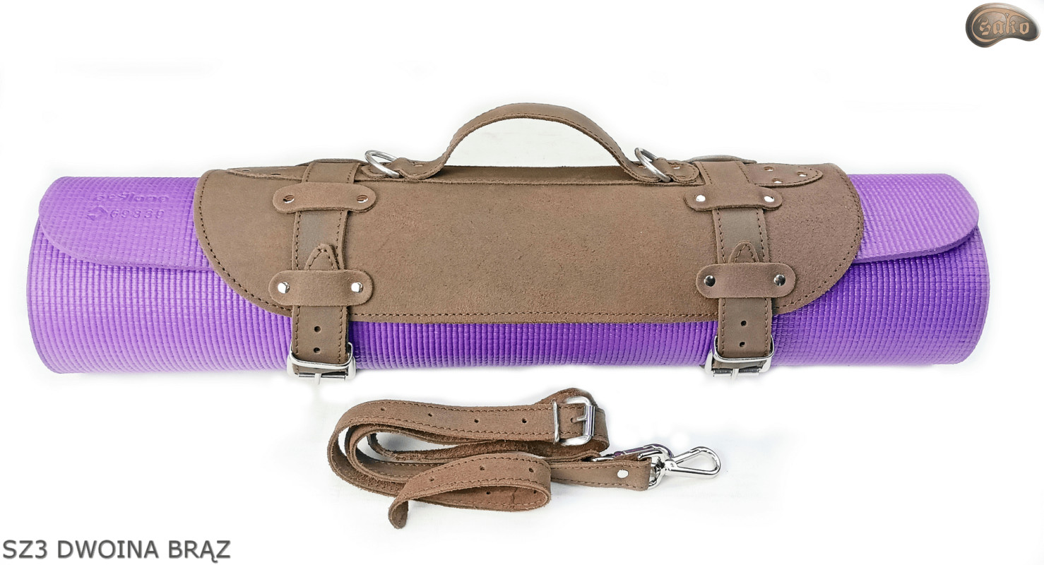 Bretelle SZ3 in pelle scamosciata marrone / cintura per coperta, materassino, sacco a pelo, giacca, bicicletta/motocicletta