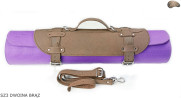 Bretelle SZ3 in pelle scamosciata marrone / cintura per coperta, materassino, sacco a pelo, giacca, bicicletta/motocicletta