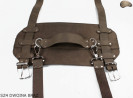 Bretelle SZ4 in pelle scamosciata marrone / cintura per coperta, materassino, sacco a pelo, giacca, bicicletta/motocicletta