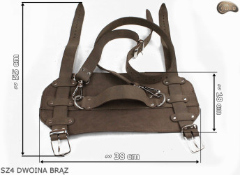 Bretelle SZ4 in pelle scamosciata marrone / cintura per coperta, materassino, sacco a pelo, giacca, bicicletta/motocicletta