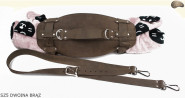 Bretelle SZ4 in pelle scamosciata marrone / cintura per coperta, materassino, sacco a pelo, giacca, bicicletta/motocicletta