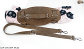 Bretelle SZ4 in pelle scamosciata marrone / cintura per coperta, materassino, sacco a pelo, giacca, bicicletta/motocicletta