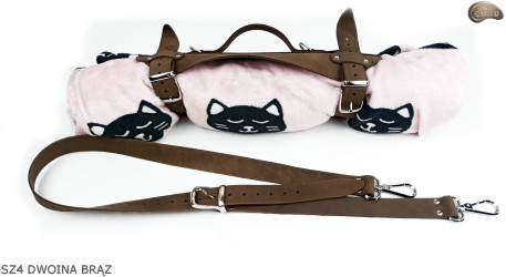 Bretelle SZ4 in pelle scamosciata marrone / cintura per coperta, materassino, sacco a pelo, giacca, bicicletta/motocicletta