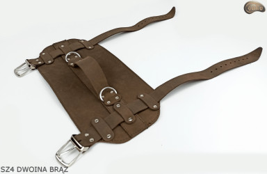 Bretelle SZ4 in pelle scamosciata marrone / cintura per coperta, materassino, sacco a pelo, giacca, bicicletta/motocicletta