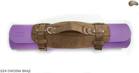 Bretelle SZ4 in pelle scamosciata marrone / cintura per coperta, materassino, sacco a pelo, giacca, bicicletta/motocicletta