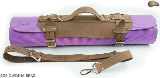 Bretelle SZ4 in pelle scamosciata marrone / cintura per coperta, materassino, sacco a pelo, giacca, bicicletta/motocicletta