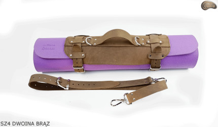 Bretelle SZ4 in pelle scamosciata marrone / cintura per coperta, materassino, sacco a pelo, giacca, bicicletta/motocicletta