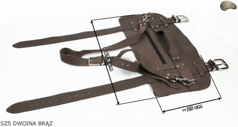 SZ5 in pelle scamosciata marrone / cintura per coperta, materassino, sacco a pelo, giacca, bicicletta/motocicletta