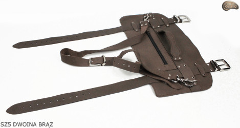 SZ5 in pelle scamosciata marrone / cintura per coperta, materassino, sacco a pelo, giacca, bicicletta/motocicletta