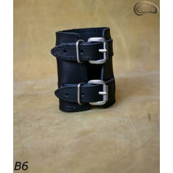 Bracciale in pelle B7 skull goth rock metal punk