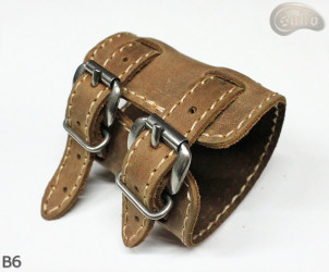 Bracciale in pelle B7 skull goth rock metal punk