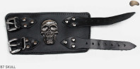 Bracciale in pelle B7 skull goth rock metal punk