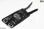 Bracciale in pelle B7 skull goth rock metal punk