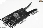 Bracciale in pelle B7 skull goth rock metal punk