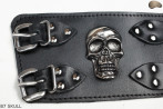 Bracciale in pelle B7 skull goth rock metal punk