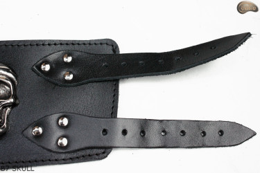 Bracciale in pelle B7 skull goth rock metal punk