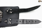 Bracciale in pelle B7 skull goth rock metal punk