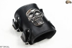 Bracciale in pelle B7 skull goth rock metal punk