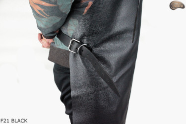 Leather protective apron F21 BLACK/butcher/welding/chef/barbecue/locksmith
