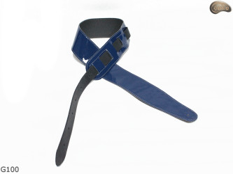Cintura per chitarra elettrica/basso G100 BLUE pelle naturale, double-face