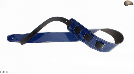 Cintura per chitarra elettrica/basso G100 BLUE pelle naturale, double-face
