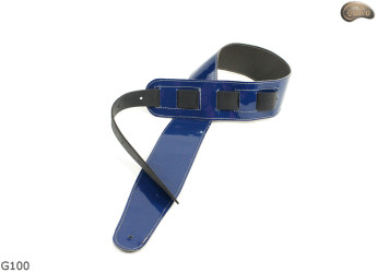 Cintura per chitarra elettrica/basso G100 BLUE pelle naturale, double-face