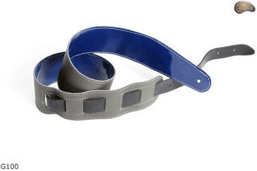 Cintura per chitarra elettrica/basso G100 BLUE pelle naturale, double-face