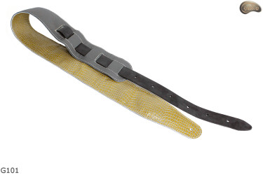 Cintura per chitarra elettrica/basso G101 in pelle naturale, double-face
