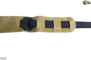 Cintura per chitarra elettrica/basso G101 in pelle naturale, double-face