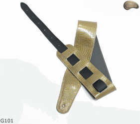 Cintura per chitarra elettrica/basso G101 in pelle naturale, double-face