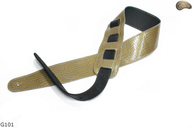 Cintura per chitarra elettrica/basso G101 in pelle naturale, double-face