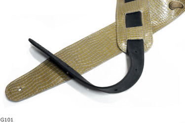 Cintura per chitarra elettrica/basso G101 in pelle naturale, double-face