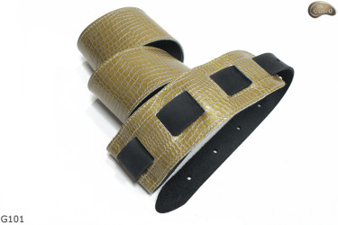 Cintura per chitarra elettrica/basso G101 in pelle naturale, double-face