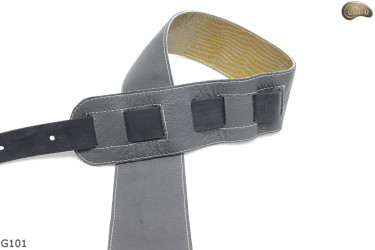 Cintura per chitarra elettrica/basso G101 in pelle naturale, double-face