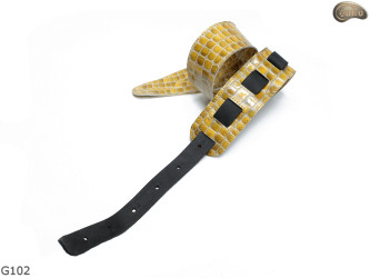Cintura per chitarra elettrica/basso G102 in pelle naturale, double-face
