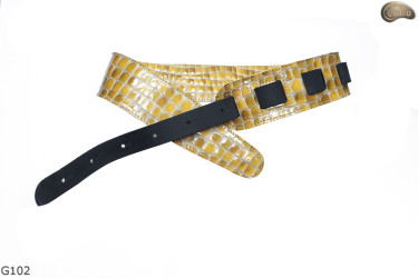 Cintura per chitarra elettrica/basso G102 in pelle naturale, double-face