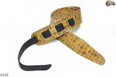 Cintura per chitarra elettrica/basso G102 in pelle naturale, double-face