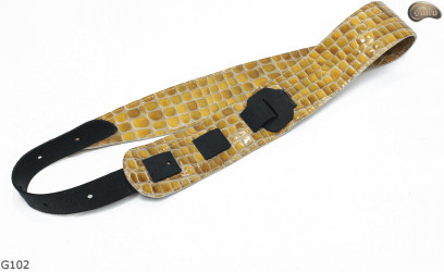 Cintura per chitarra elettrica/basso G102 in pelle naturale, double-face