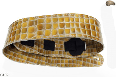 Cintura per chitarra elettrica/basso G102 in pelle naturale, double-face