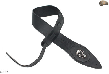 Cinghia per chitarra elettrica/basso G637 SKULL in pelle naturale