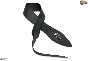Cinghia per chitarra elettrica/basso G637 SKULL in pelle naturale