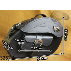 LEATHER SADDLEBAGS S262 RED