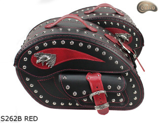 LEATHER SADDLEBAGS S262 RED