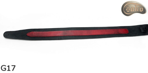 G17 RED guitar strap, double-sided leather strap for electric bass guitar